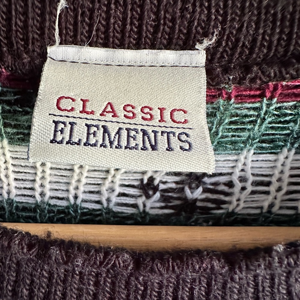 Vintage Classic Elements Rose Pattern Sweater - image 2